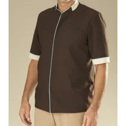 Men Brown Hospitality Uniform Shirt