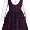 girls check pinafore dress uniform