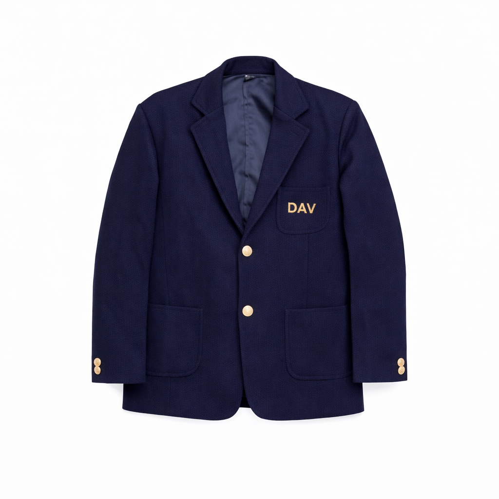 DAV Public School Blazer Navy blue DAV Blazer with notch lapel and gold-tone buttons