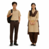 Rajasthan 2026 school uniform – boy wearing light-brown shirt with brown trousers and girl wearing light-brown kurta with brown salwar and dupatta (Rajasthan 2026 school uniform example)