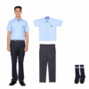 dav new uniform vi-xii sky blue half-sleeve shirt steel grey trousers