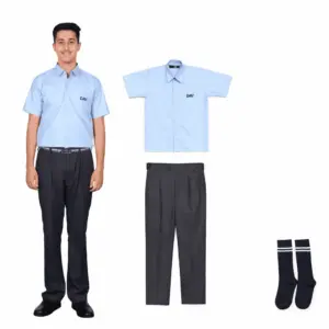 dav new uniform vi-xii sky blue half-sleeve shirt steel grey trousers