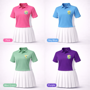 dps house dress, girls house uniform, house polo set, pleated skirt uniform, embroidered crest polo, white pleated skirt, house packs, bulk school uniforms, quick-dry polo, school sports dress