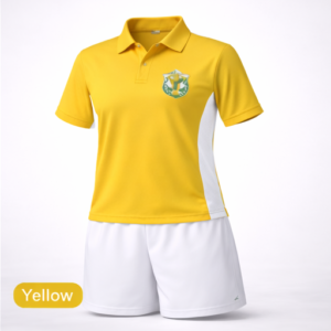 dps house uniform yellow polo and shorts - boys sports kit image
