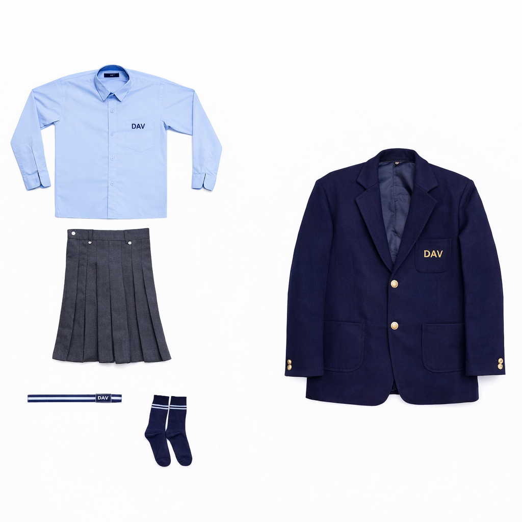 girls winter uniform DAV new uniform girls winter uniform DAV new uniform set - navy blazer and pleated skirt