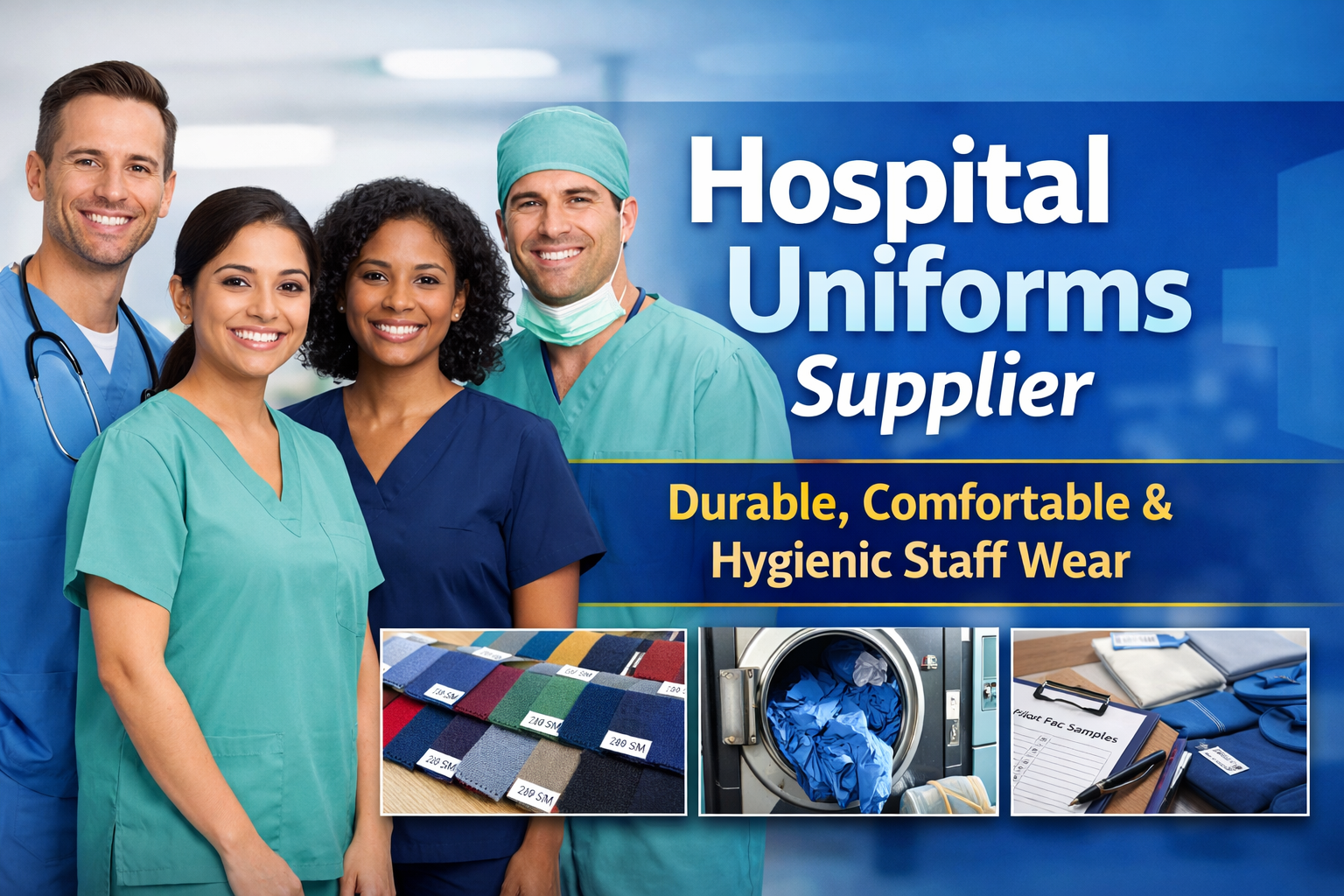 hospital uniforms supplier durable comfortable hygienic staff wear