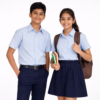 DAIS school uniform white shirt and navy shorts — classroom formal set