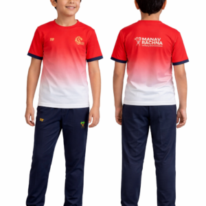 MRIS clan house tee red Wild Cats uniform for students Manav Rachna school sports house uniform t-shirt