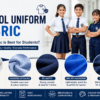 Best school uniform fabric comparison showing cotton, polyester cotton, PC Matty, dry fit polyester, and fleece fabrics for students